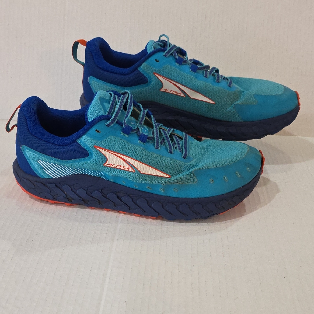 Altra Outroad 2 Mens Teal And Navy Running Shoes With Red Highlights Size 10.5